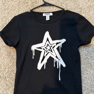 RSQ Black Tee with White Accents